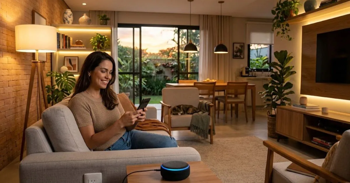 Casa inteligente simples com automação residencial