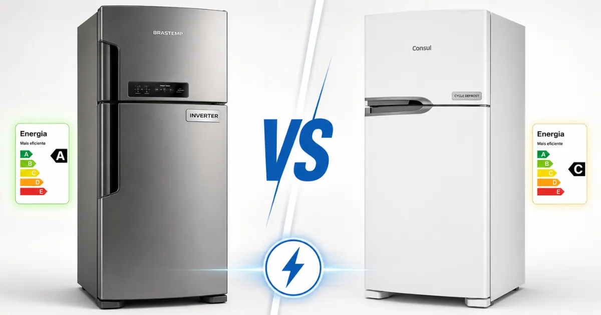 Comparativo entre geladeira Brastemp BRM46MK Inverter e Consul Duplex Cycle Defrost 334L