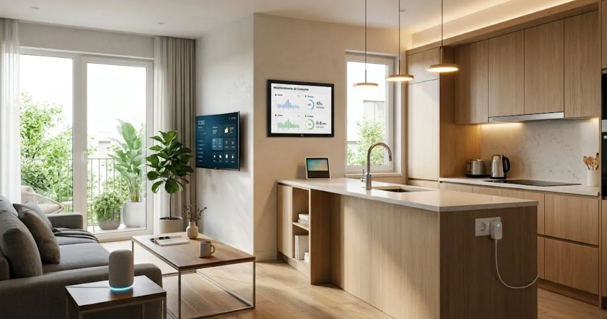 Casa inteligente usando automação para reduzir consumo de água e energia