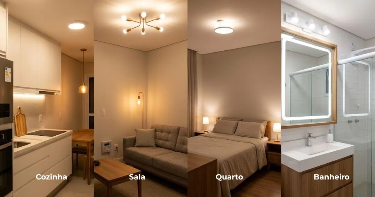Potência ideal de lâmpadas LED para cada cômodo da casa