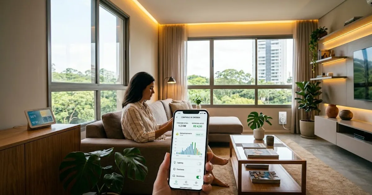 Casa inteligente com automação residencial focada em economia doméstica