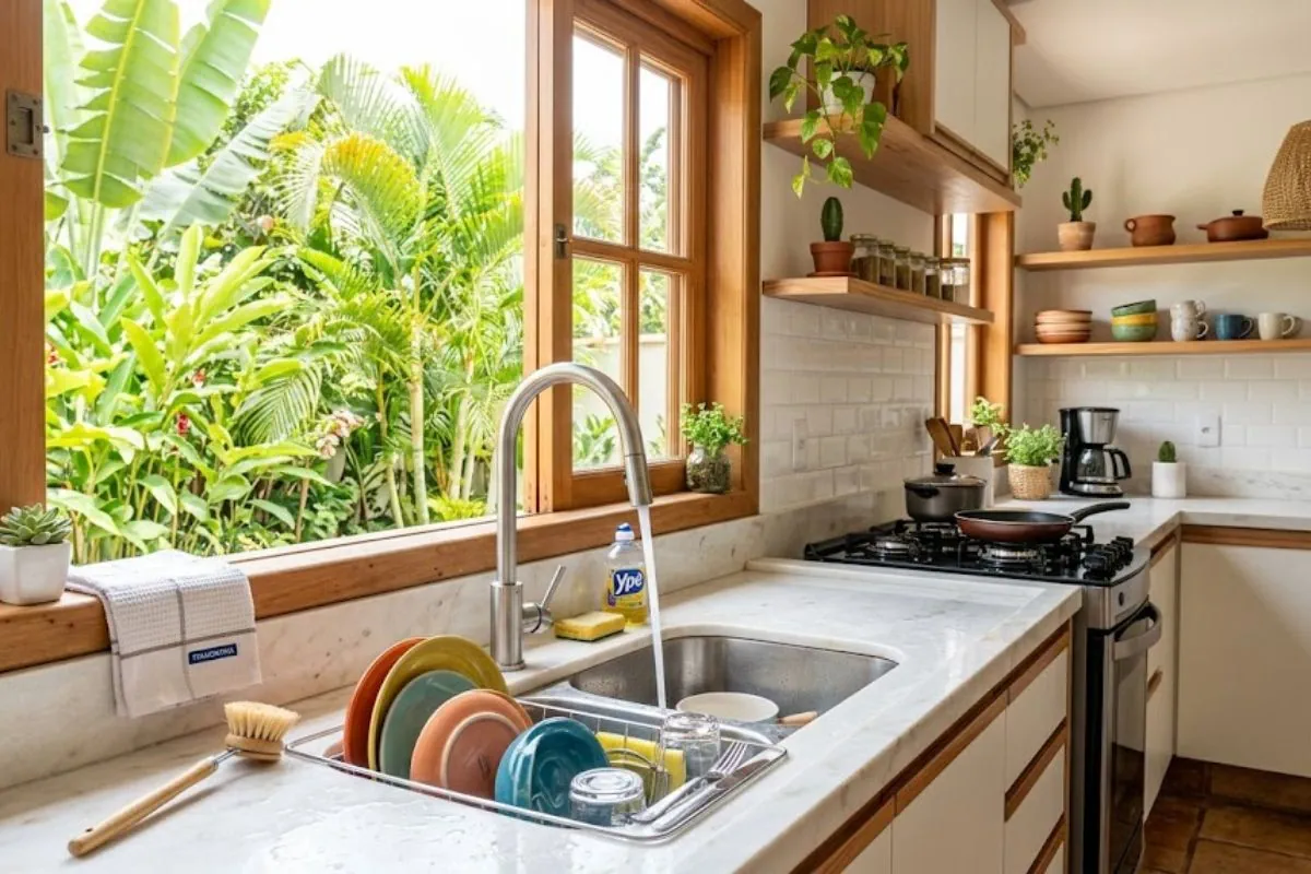 como economizar água na cozinha com torneira eficiente